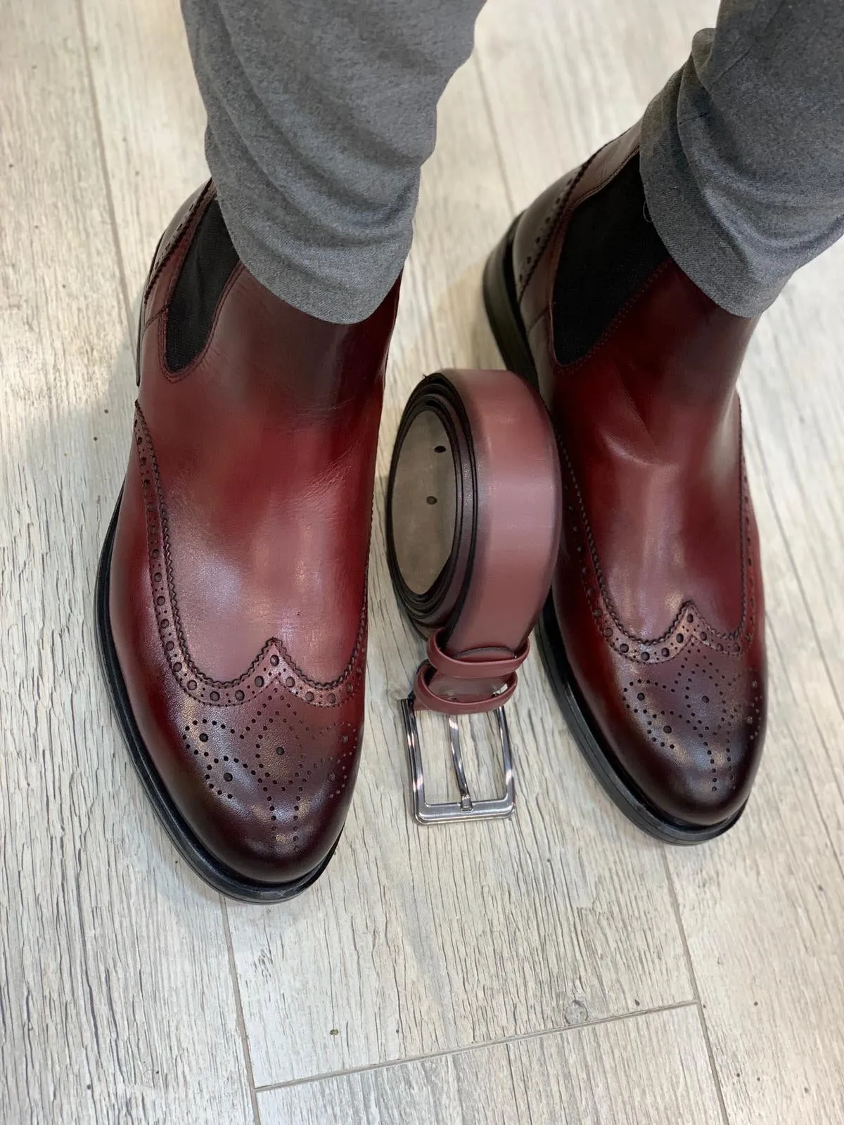 Ade Red Chelsea Boots