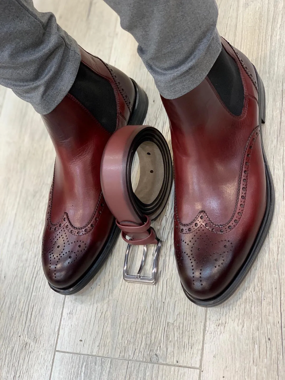 Ade Red Chelsea Boots