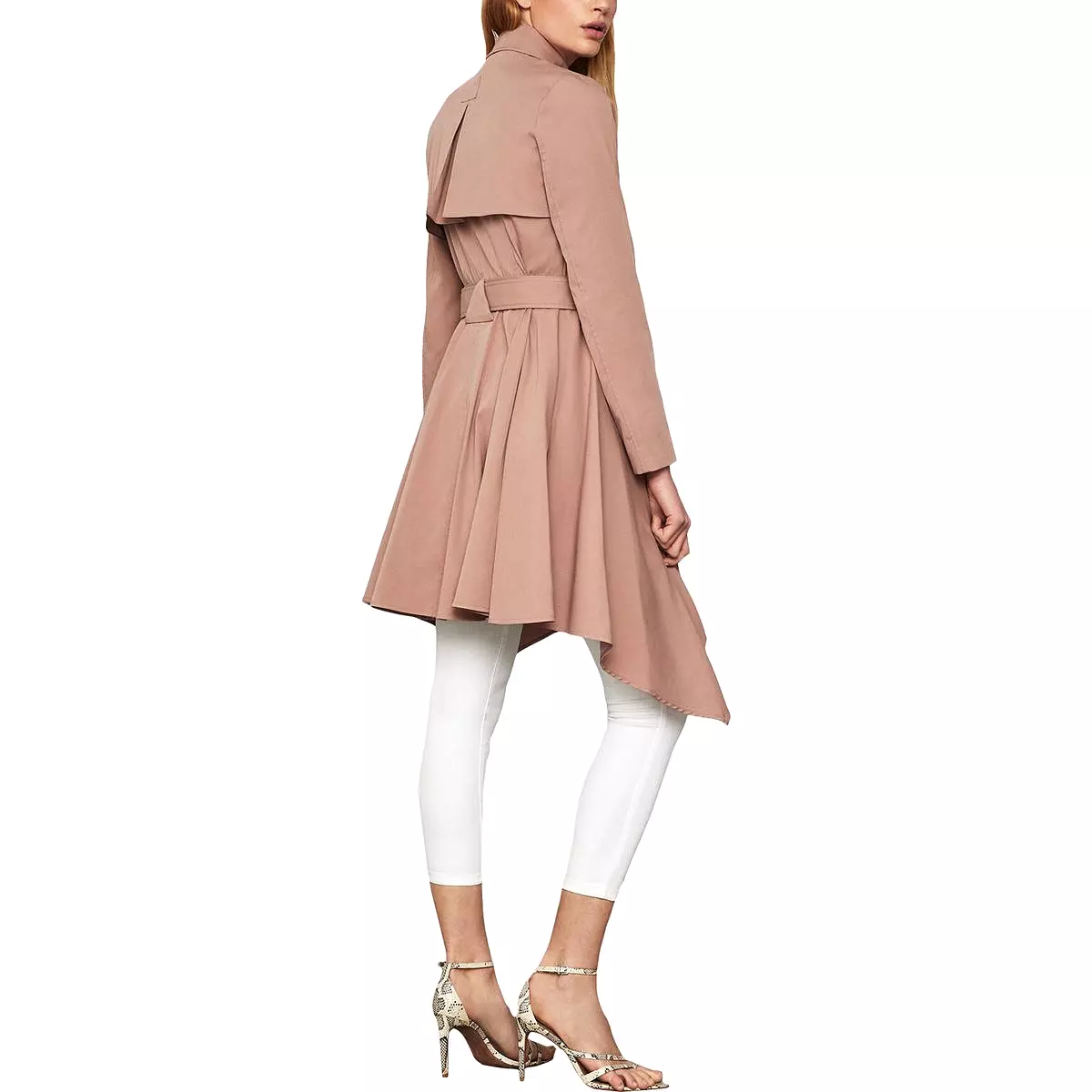 BCBGMAXAZRIA Womens Brielle Long Belted Trench Coat