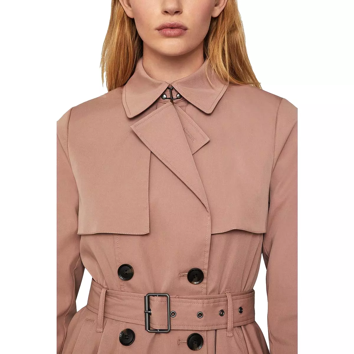 BCBGMAXAZRIA Womens Brielle Long Belted Trench Coat