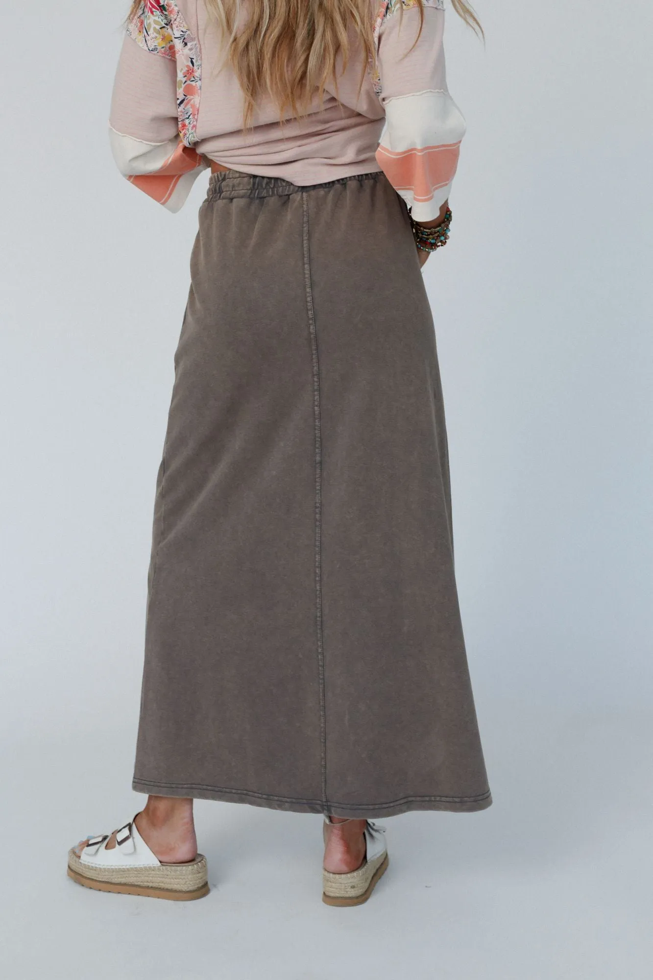 Bottom Line Drawstring Skirt - Ash