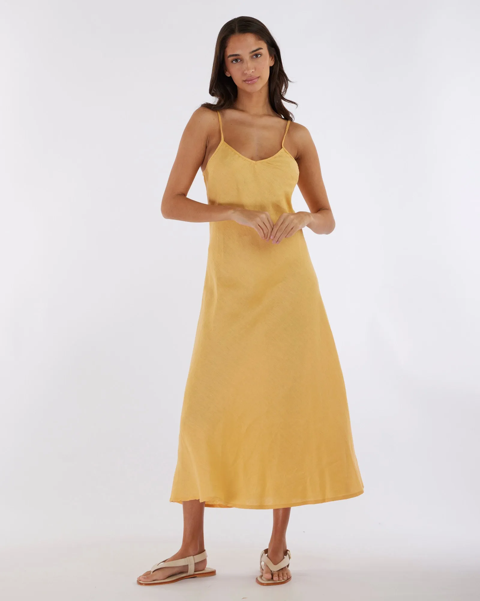 Evangeline Linen Dress - Limoncello