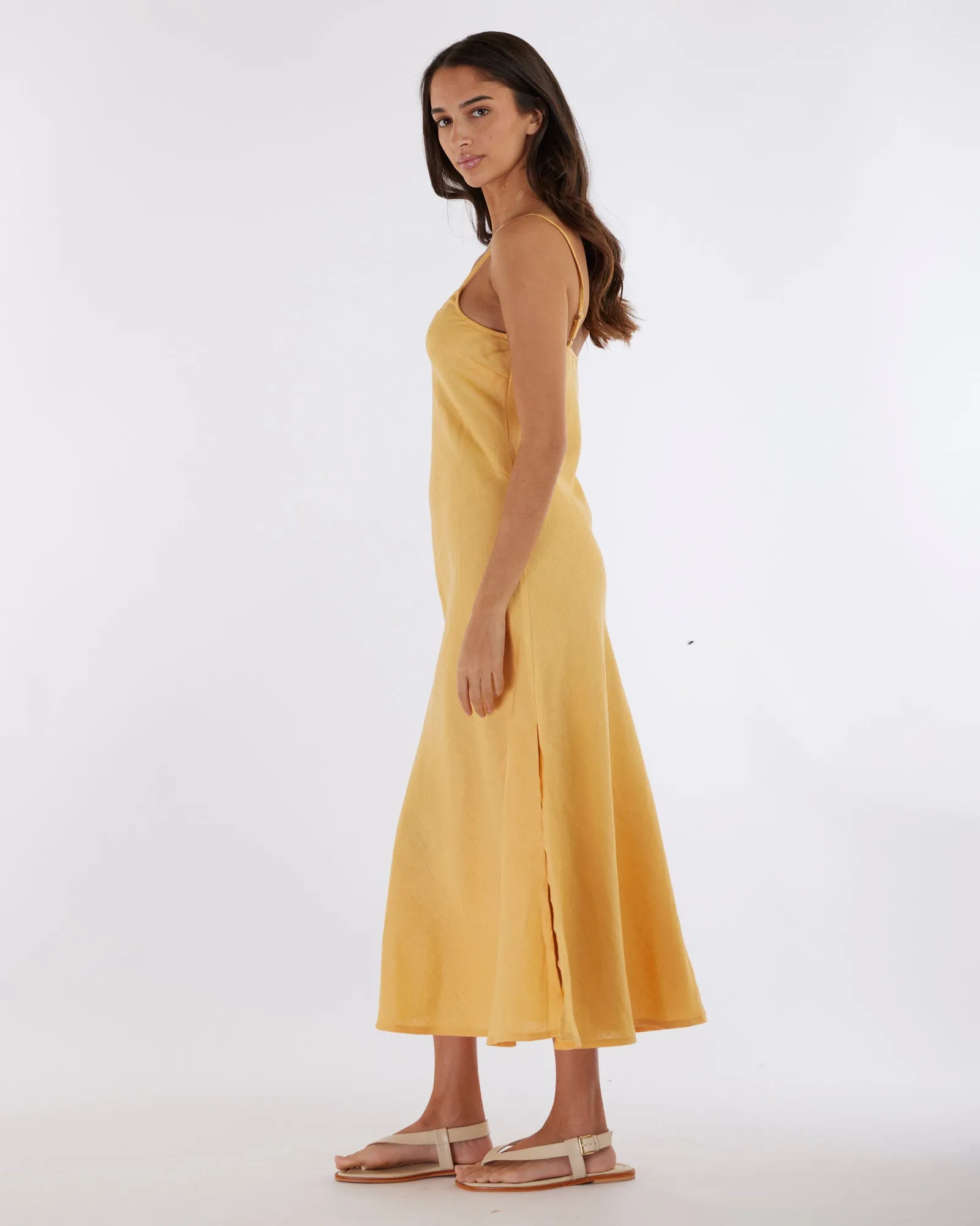 Evangeline Linen Dress - Limoncello