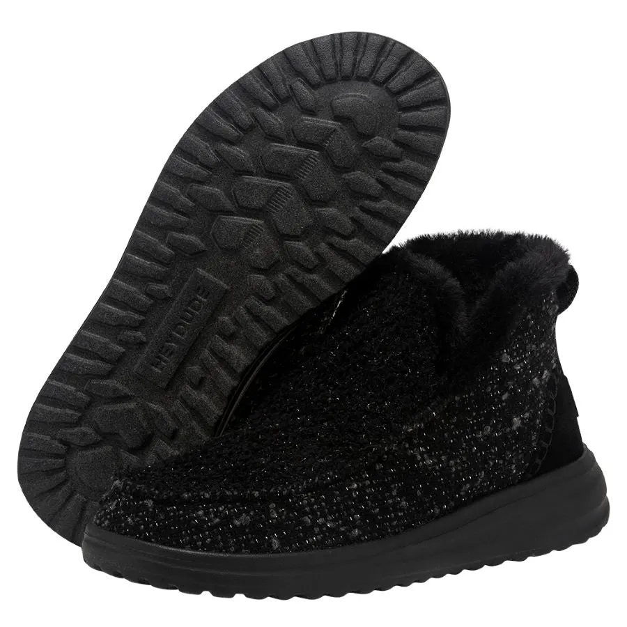 Hey Dude Womens Denny Slip On Boots- Sparkling Black