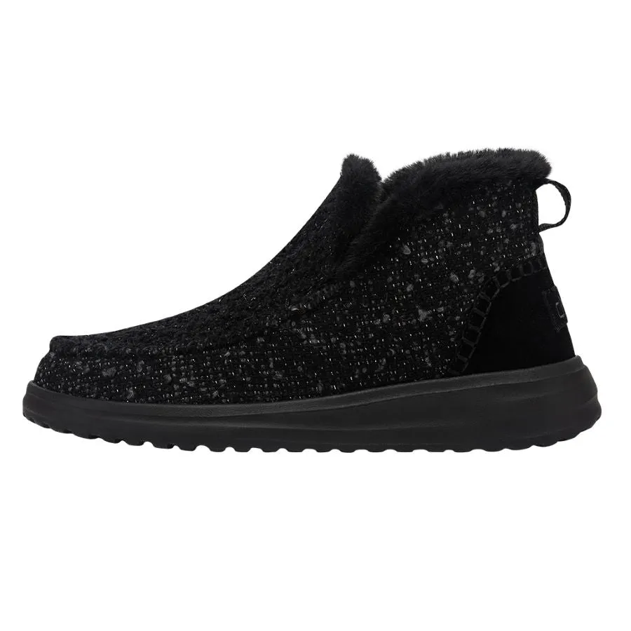 Hey Dude Womens Denny Slip On Boots- Sparkling Black