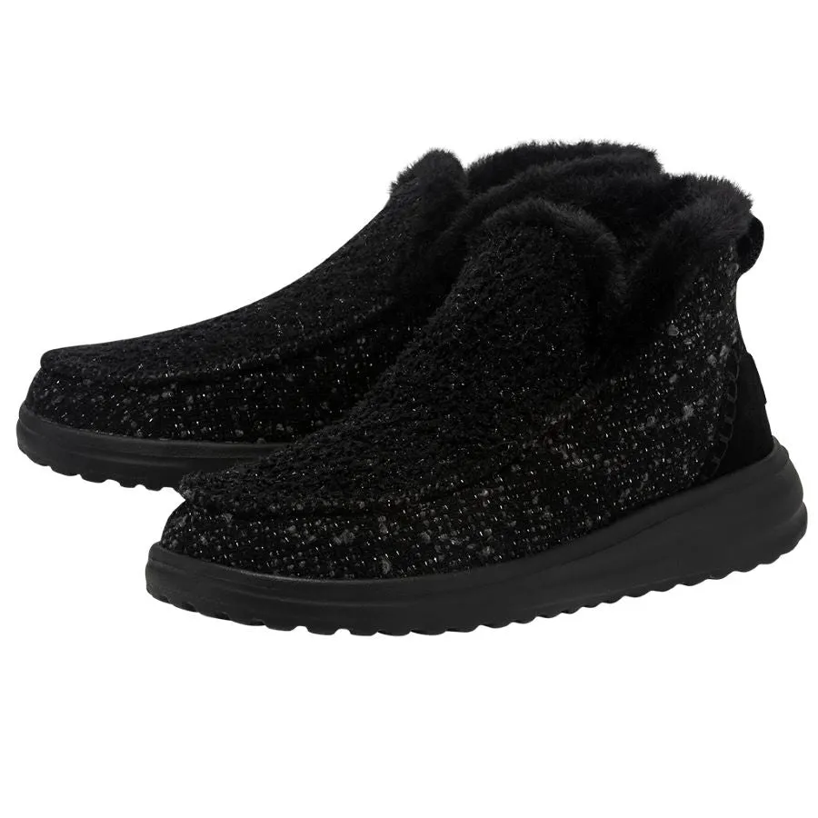 Hey Dude Womens Denny Slip On Boots- Sparkling Black