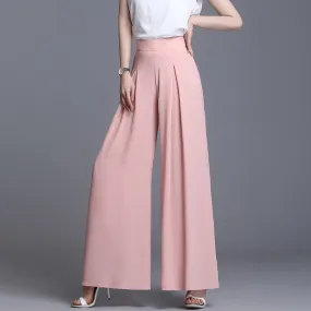 High Waist Chiffon Wide Leg Pants Women