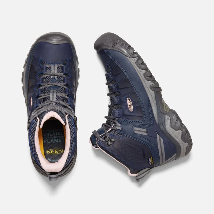 Keen Womens Targhee III Mid Waterproof Hiking Boots-Vintage Indigo/Peachy