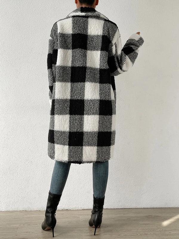 Loose Plaid Women Winter Coat