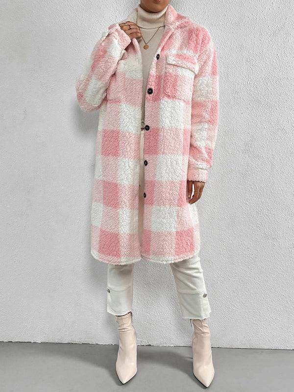 Loose Plaid Women Winter Coat