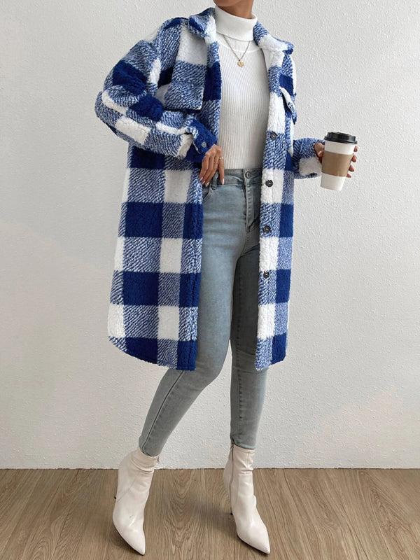 Loose Plaid Women Winter Coat