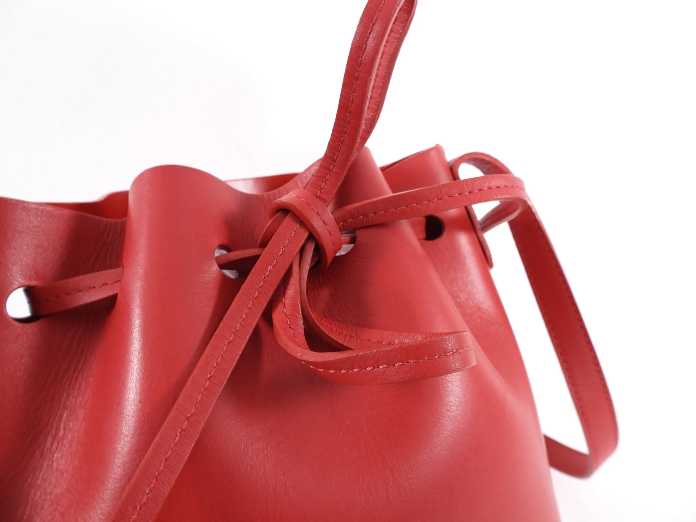 Mansur Gavriel Red Mini Mini Drawstring Bucket Bag