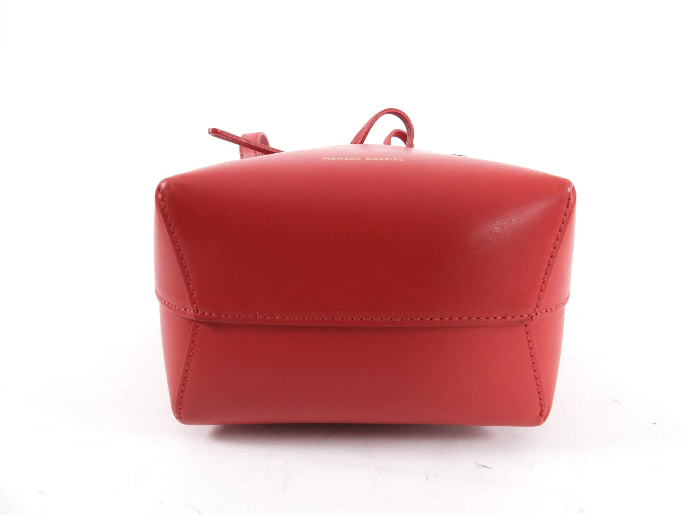 Mansur Gavriel Red Mini Mini Drawstring Bucket Bag