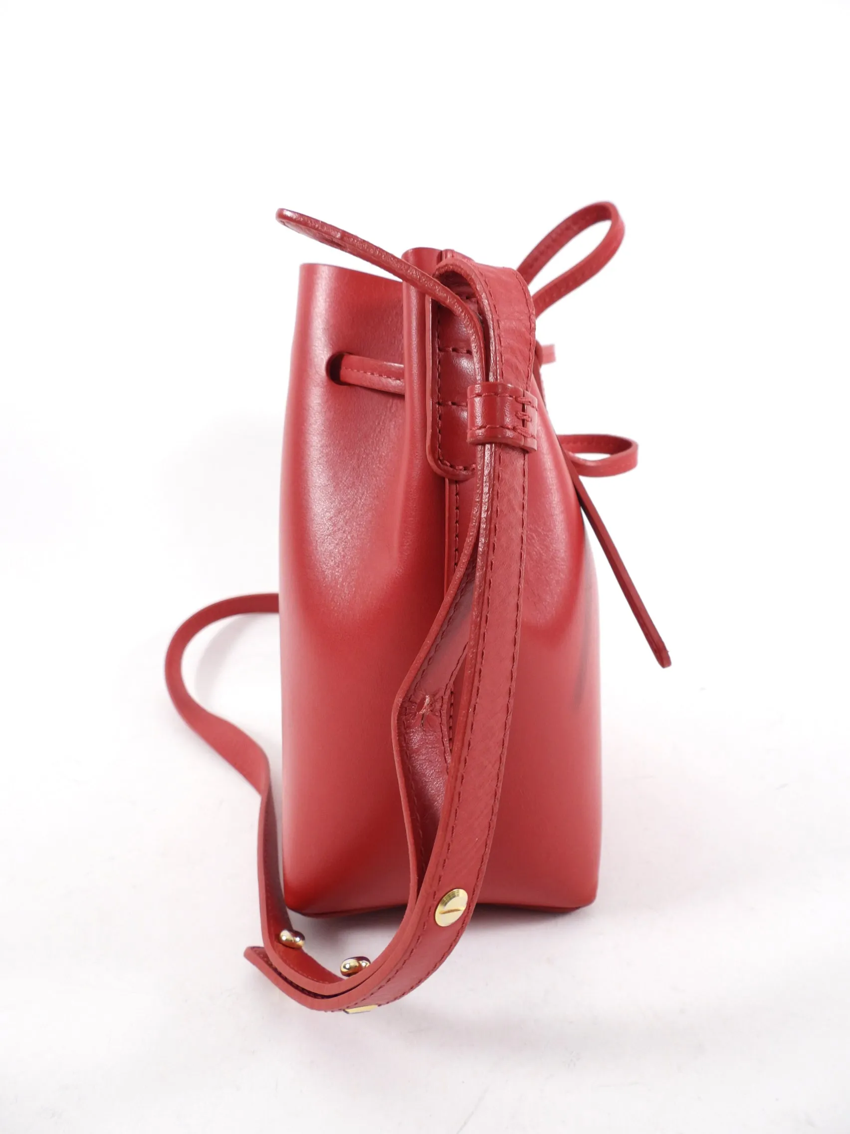 Mansur Gavriel Red Mini Mini Drawstring Bucket Bag