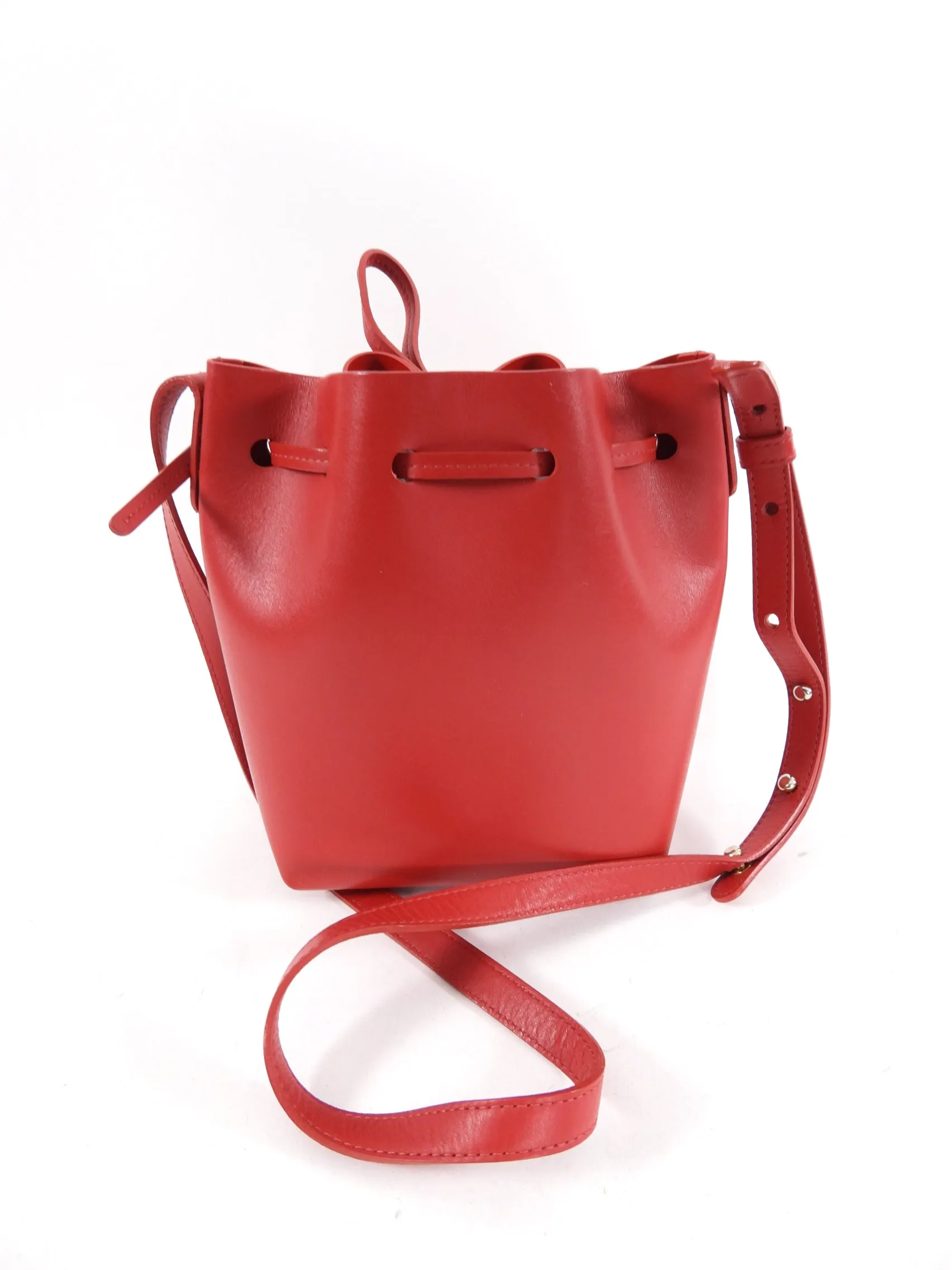 Mansur Gavriel Red Mini Mini Drawstring Bucket Bag