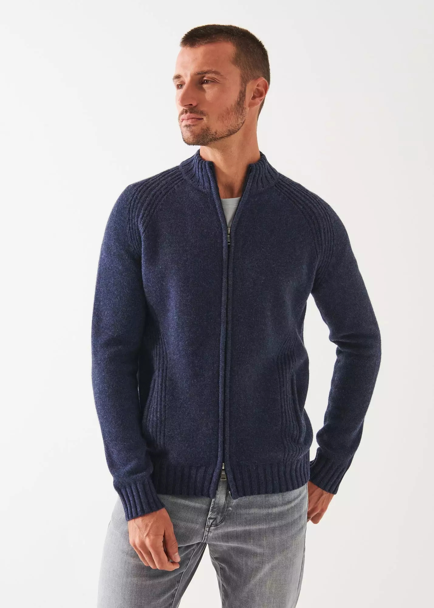 MERINO RAGLAN ZIP CARDIGAN