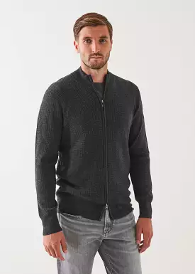 MERINO WAFFLE FULL ZIP CARDIGAN