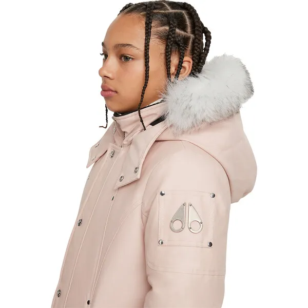 Moose Knuckles Unisex Parka with Shearling Hood, Pink