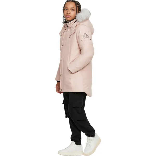 Moose Knuckles Unisex Parka with Shearling Hood, Pink