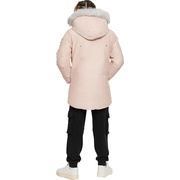 Moose Knuckles Unisex Parka with Shearling Hood, Pink