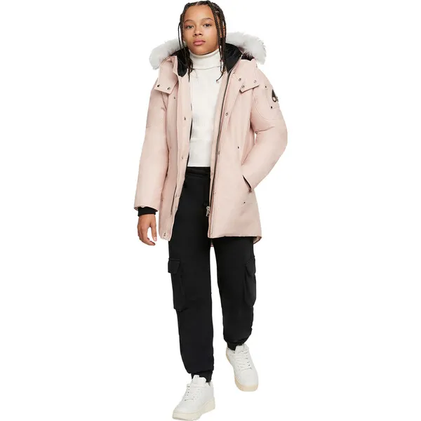 Moose Knuckles Unisex Parka with Shearling Hood, Pink