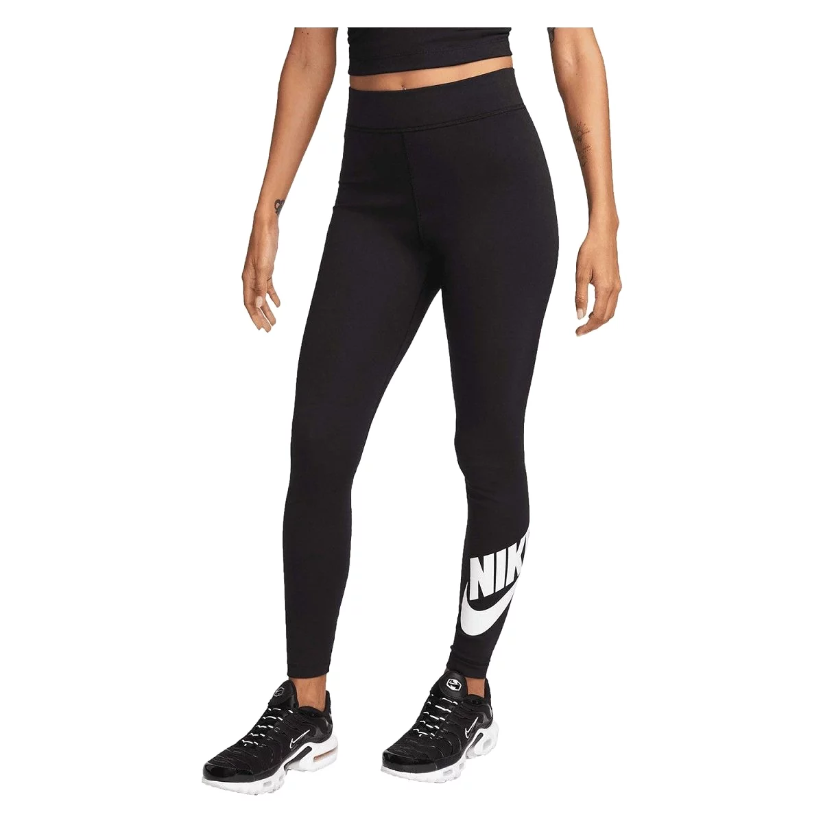 NIKE WOMEN'S SPORTSWEAR CLASSICS HIGH-WAISTED GRAPHIC BLACK LEGGINGS