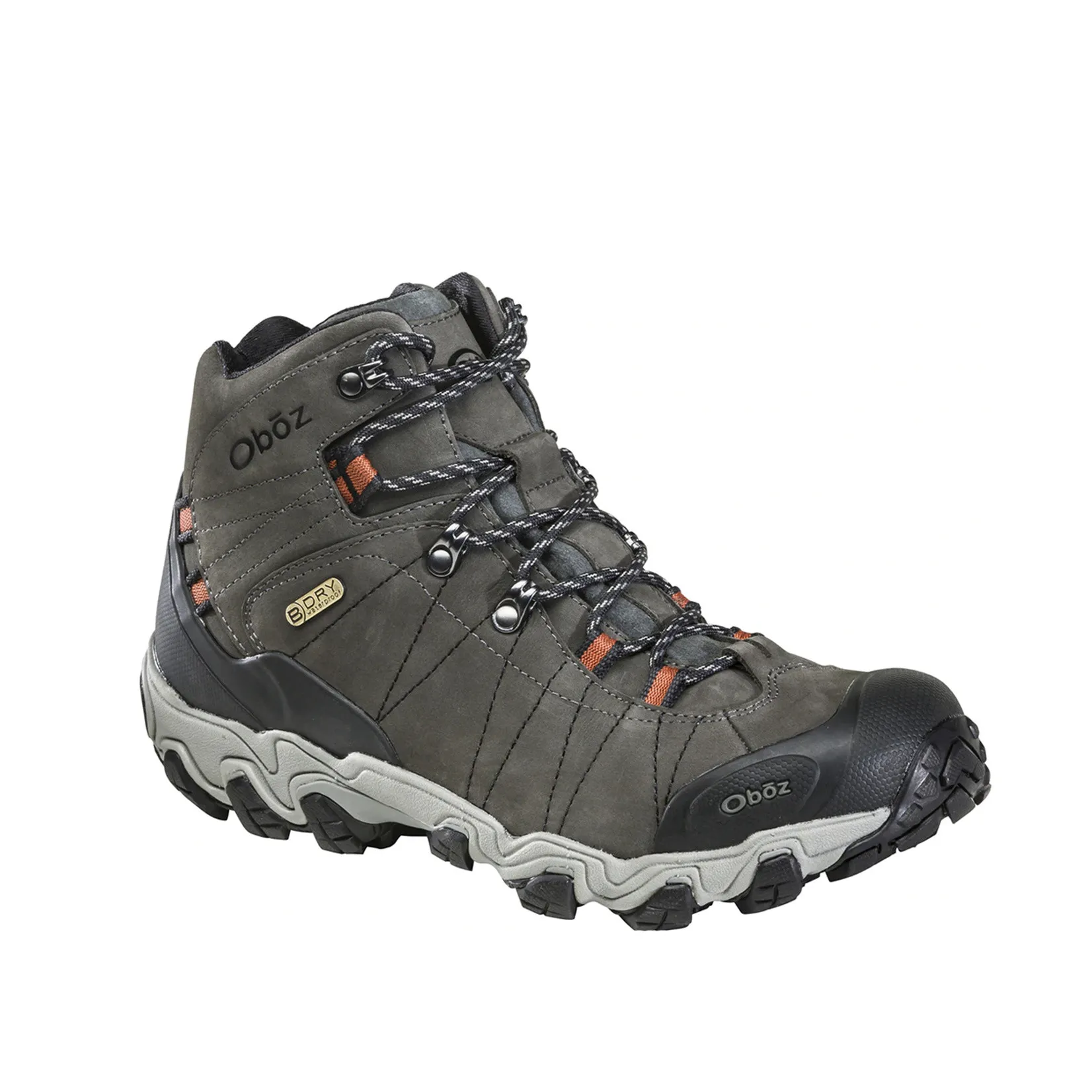 Oboz Mens Bridger Mid Waterproof Hiking Boots- Raven