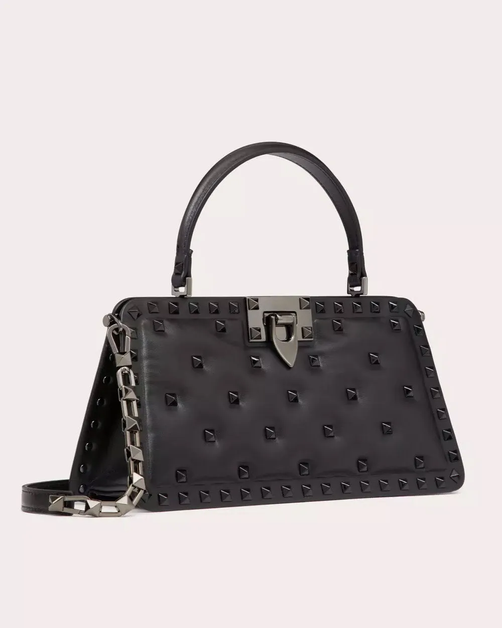 Rockstud Padded Nappa Bag in Nero