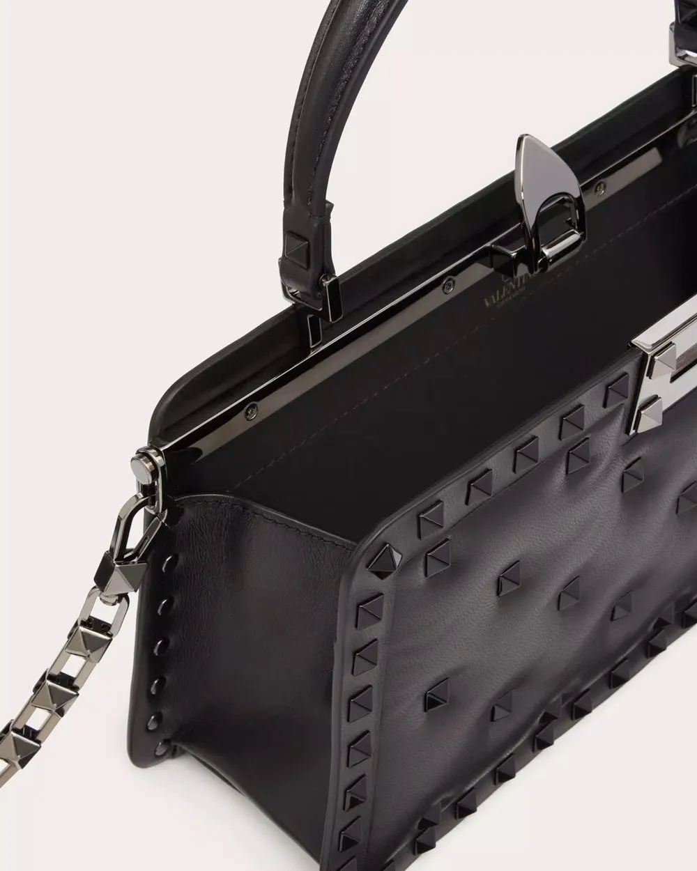 Rockstud Padded Nappa Bag in Nero