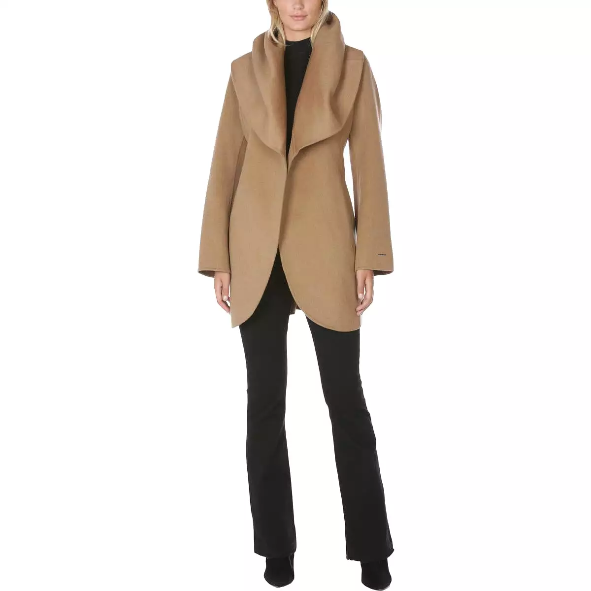 Tahari Marilyn Women's Wool Blend Double Face Belted Wrap Coat