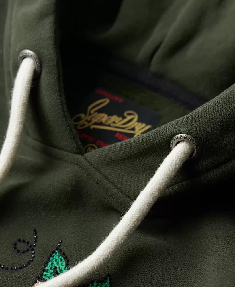 Tattoo Script Graphic Hoodie | Surplus Goods Olive Green