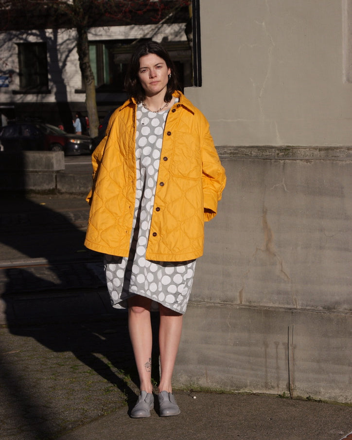 T_Coat Yellow Quilted Light Puffer