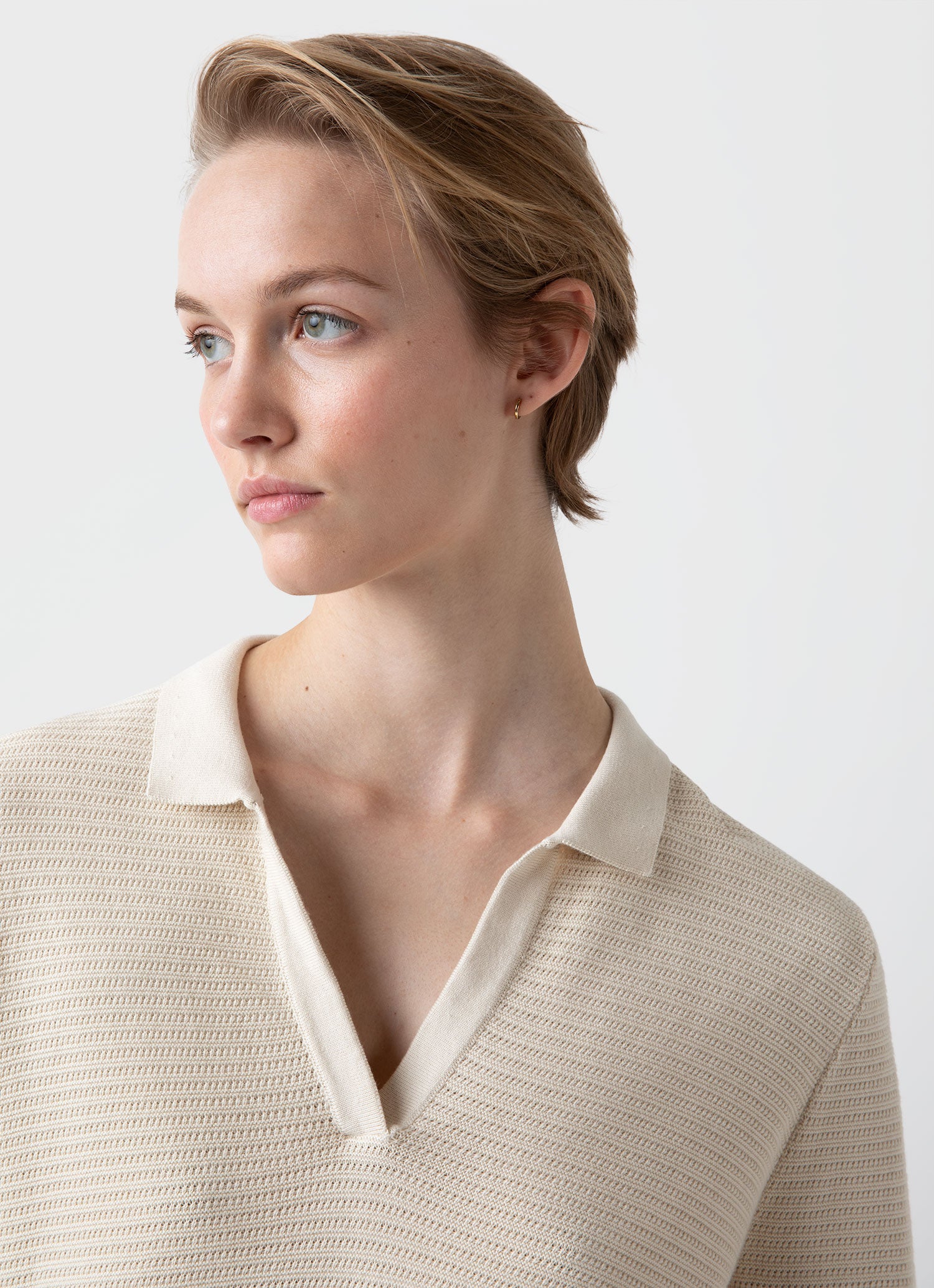 Women's Archive Knit Polo in Ecru