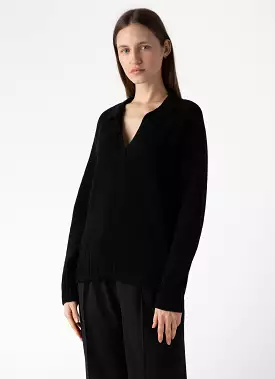 Women's Lambswool Polo Jumper in Black