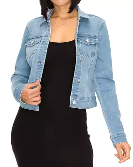 Women’s Stone Wash Comfort Stretch Denim Jacket