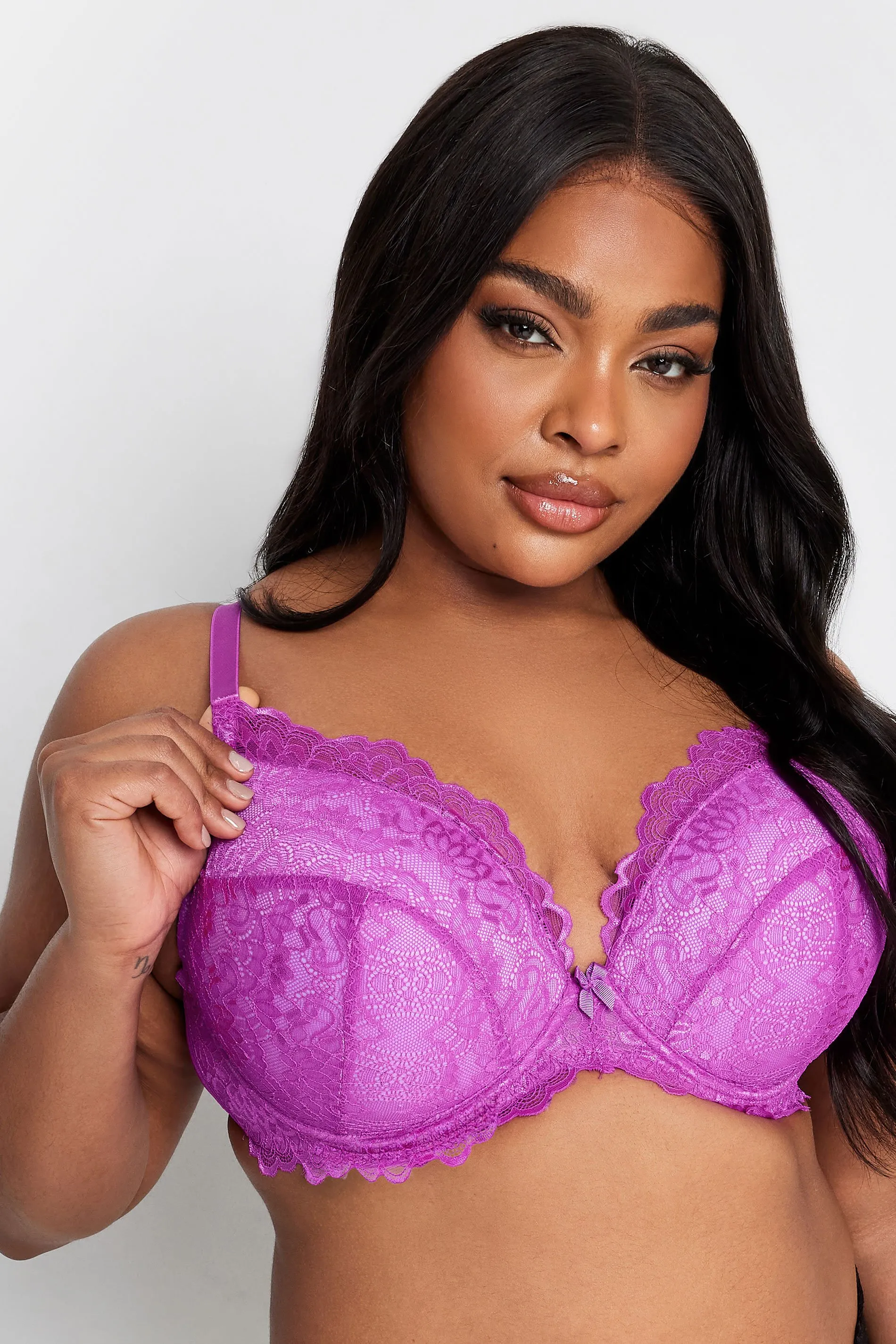 YOURS Cherry Pink Lace Padded Bra